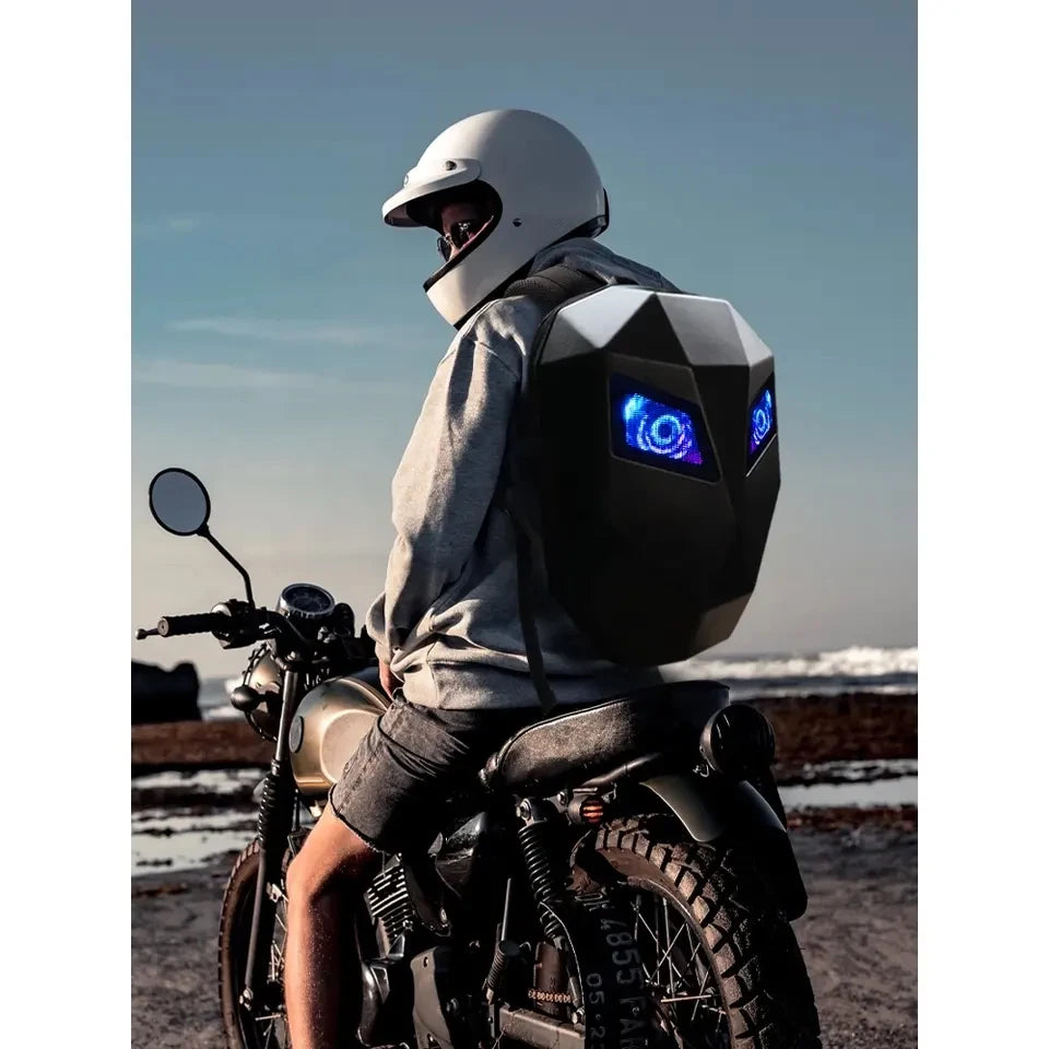 Smart LED Screen Hard Shell Motorcycle Backpack