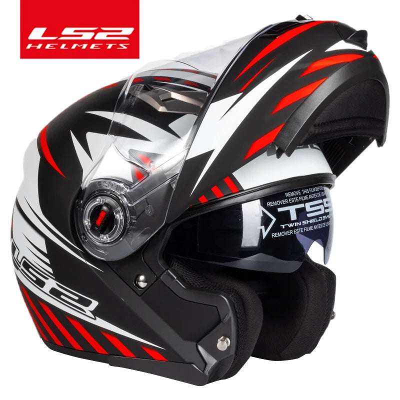 LS2 FF370 Flip-Up Dual-Lens Modular Motorcycle Helmet.