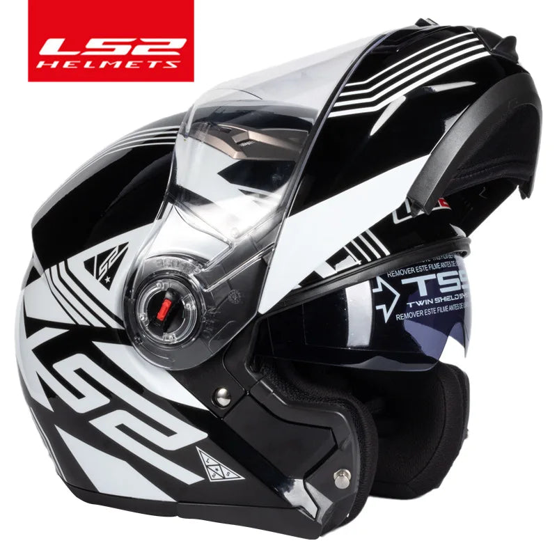 LS2 FF370 Flip-Up Dual-Lens Modular Motorcycle Helmet.