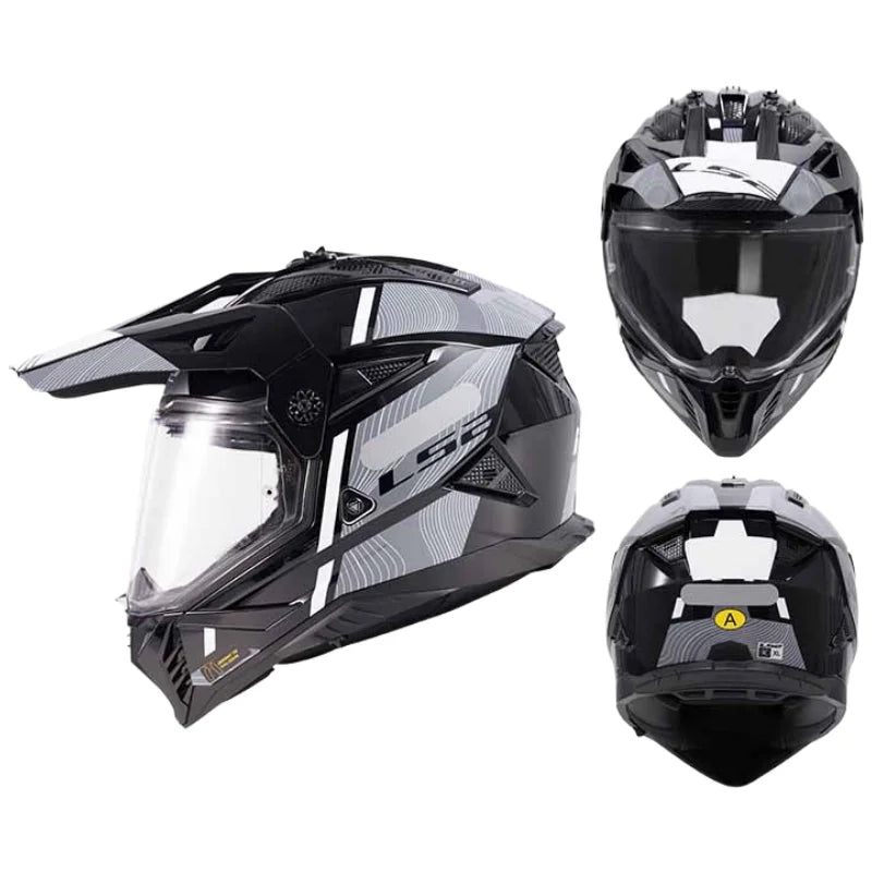 LS2 MX702 Dual Visor Cross / Rally Motorcycle Helmet.
