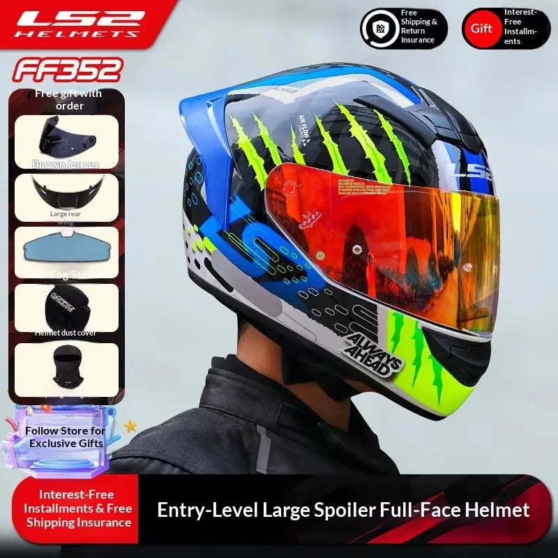 LS2 FF352 Full-Face Motorcycle Helmet.