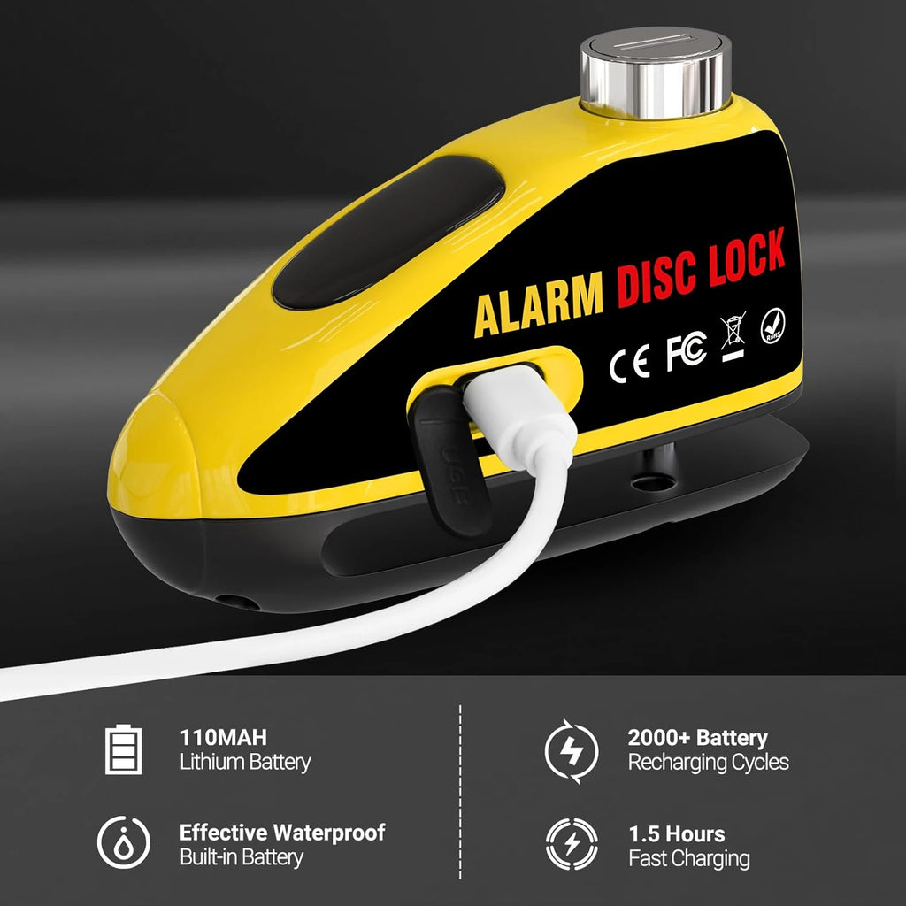 USB Rechargeable Alarm Disc Lock Set