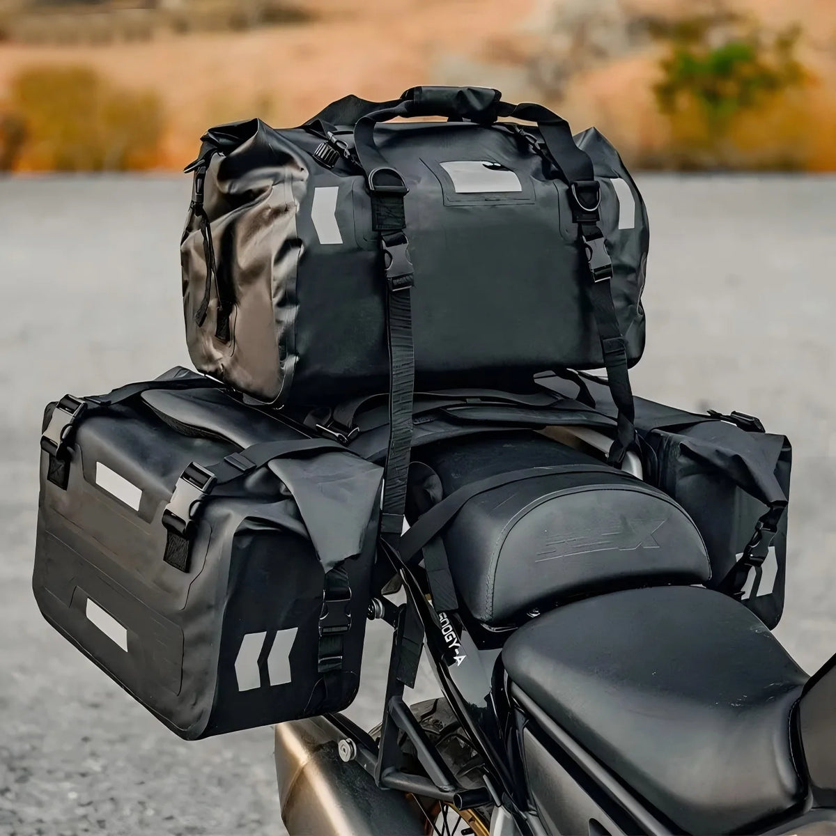 Rhinowalk Universal Waterproof Saddlebags & Dry Tail Bag Set