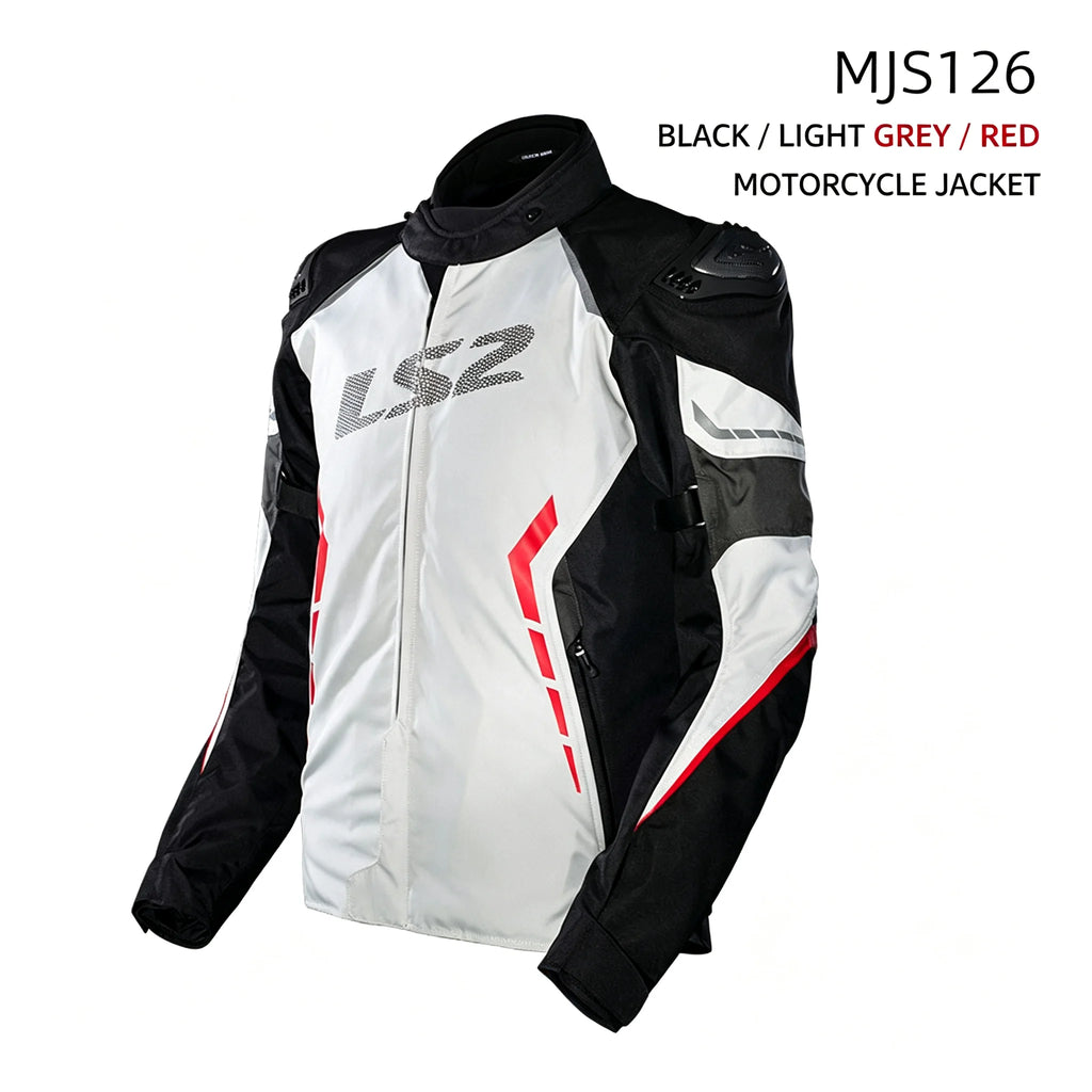 LS2 MJS126 - Black / White + LS2 MJS126 - Black / Light Grey / Red