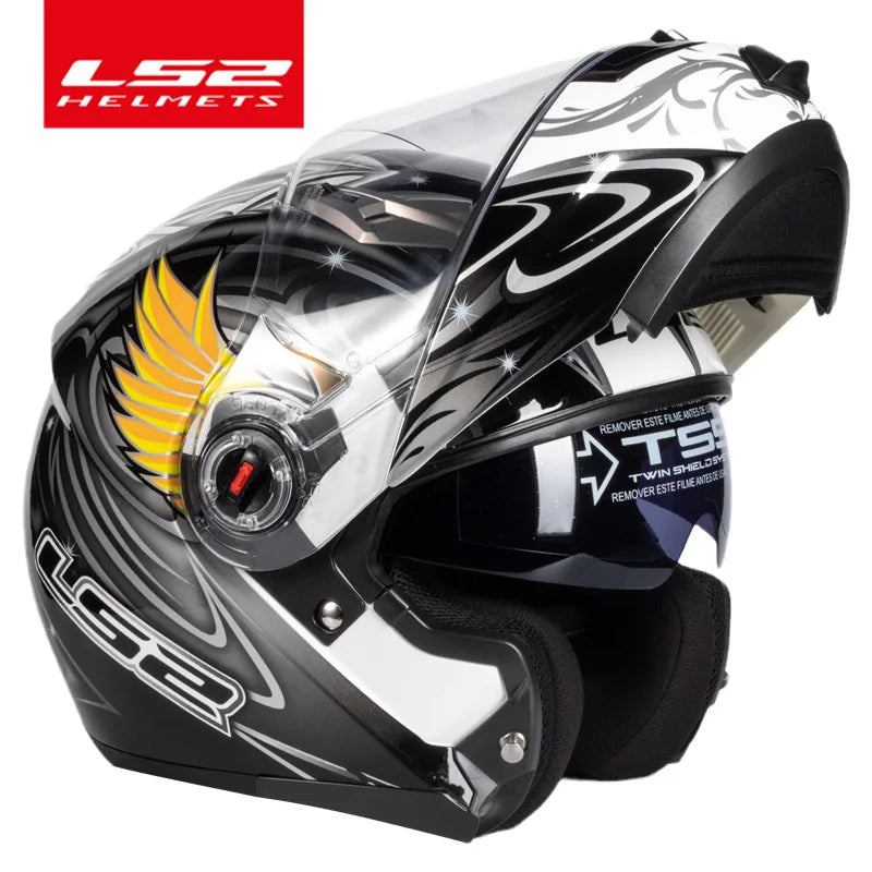 LS2 FF370 Flip-Up Dual-Lens Modular Motorcycle Helmet.