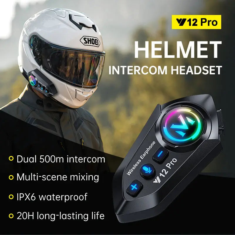 Y12 Pro Helmet Intercom