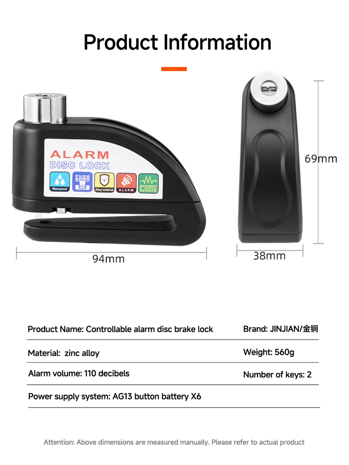 Universal Alarm Disc Lock 110dB