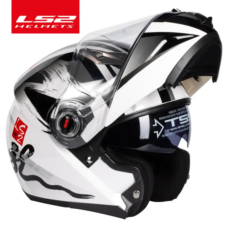 LS2 FF370 Flip-Up Dual-Lens Modular Motorcycle Helmet.