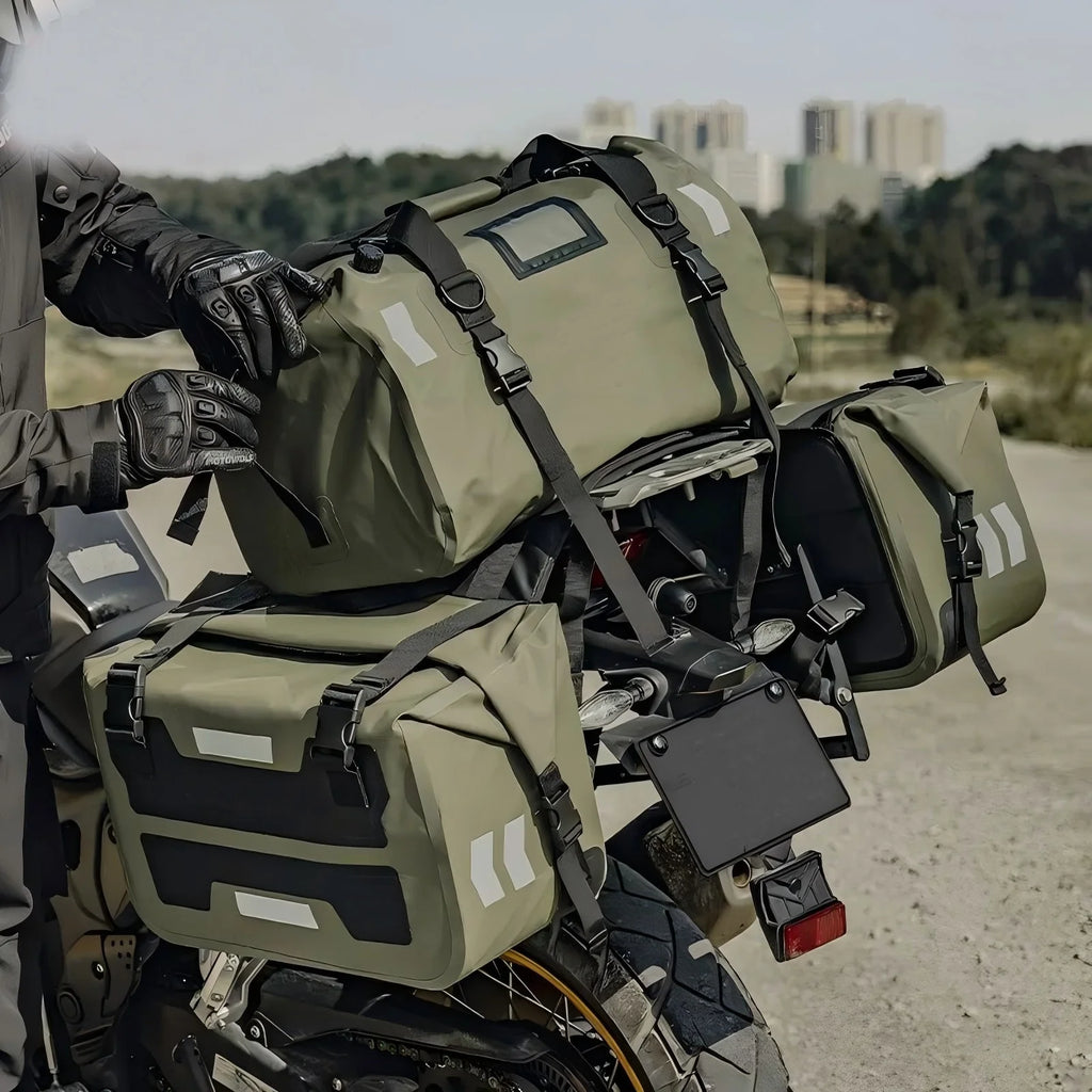 Rhinowalk Universal Waterproof Saddlebags & Dry Tail Bag Set